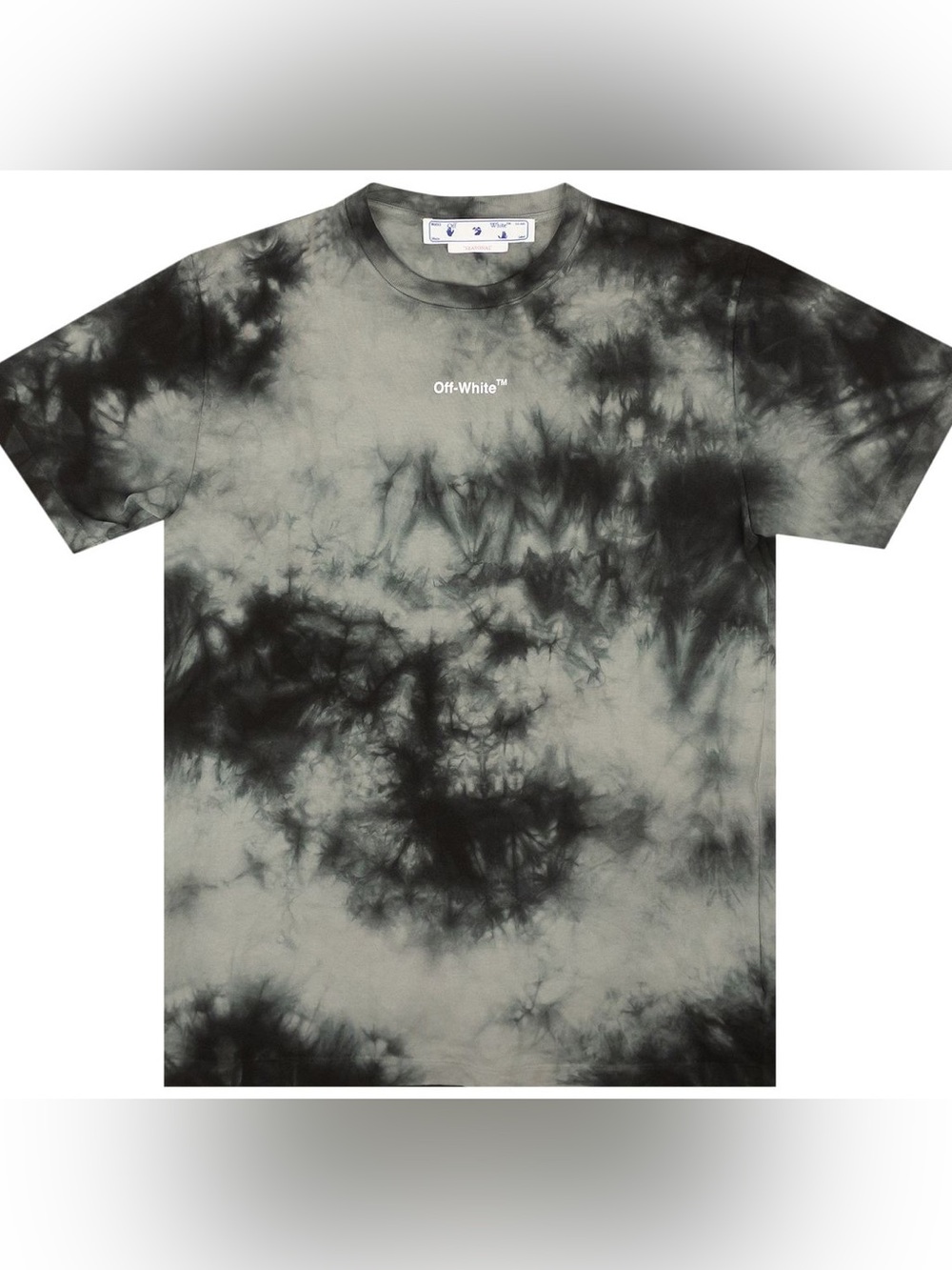 Off-White Gray and Black Tie-Dye Tee